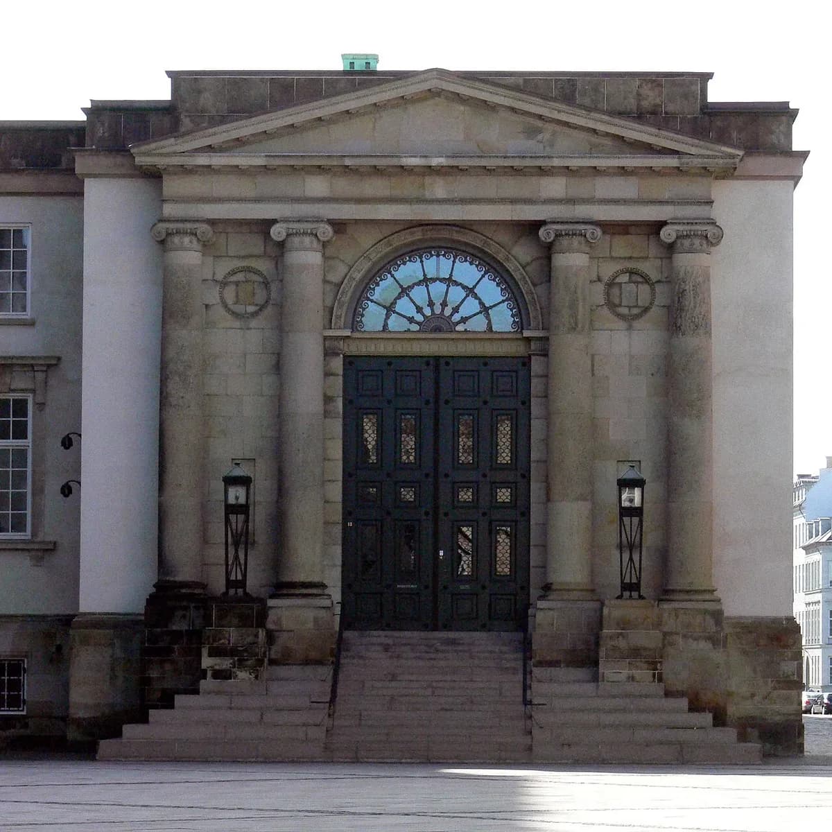 Entrance of the Supreme Court building in Copenhagen